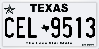TX license plate CEL9513