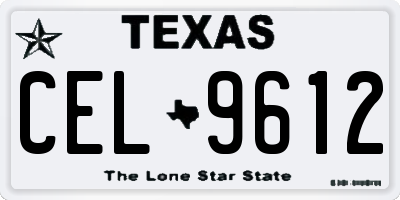 TX license plate CEL9612