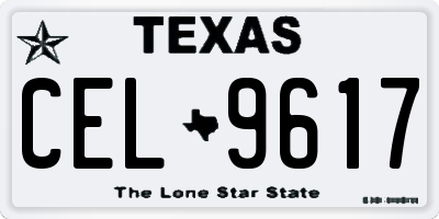 TX license plate CEL9617