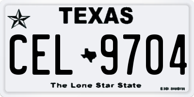 TX license plate CEL9704