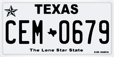 TX license plate CEM0679