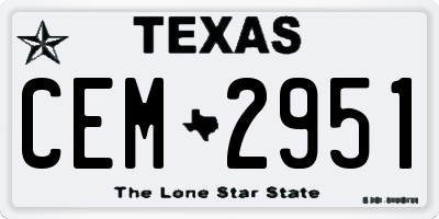 TX license plate CEM2951