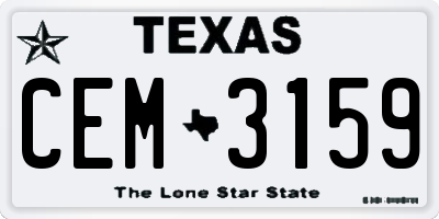 TX license plate CEM3159
