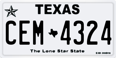 TX license plate CEM4324