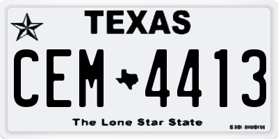 TX license plate CEM4413