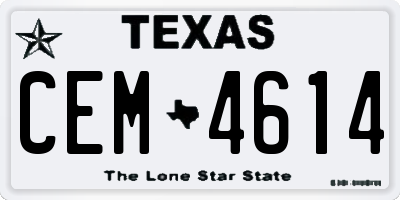 TX license plate CEM4614