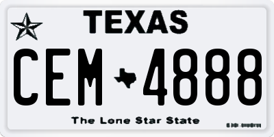 TX license plate CEM4888
