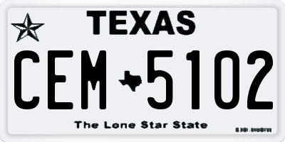 TX license plate CEM5102