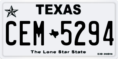 TX license plate CEM5294