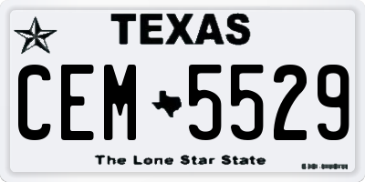 TX license plate CEM5529