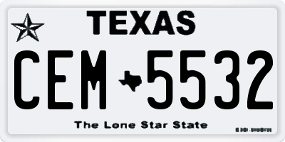TX license plate CEM5532