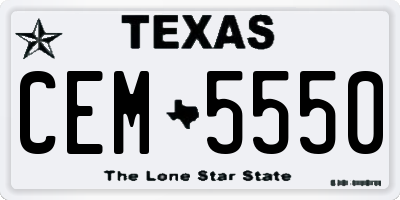 TX license plate CEM5550