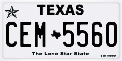 TX license plate CEM5560