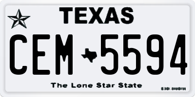 TX license plate CEM5594