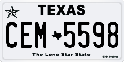 TX license plate CEM5598