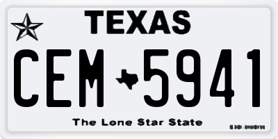 TX license plate CEM5941