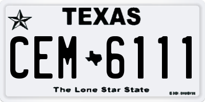 TX license plate CEM6111