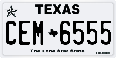 TX license plate CEM6555