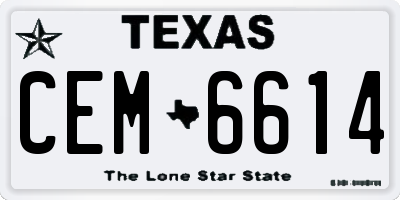 TX license plate CEM6614