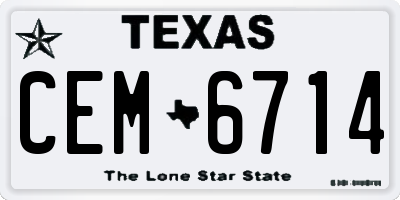 TX license plate CEM6714
