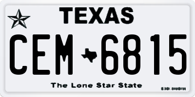 TX license plate CEM6815
