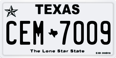 TX license plate CEM7009