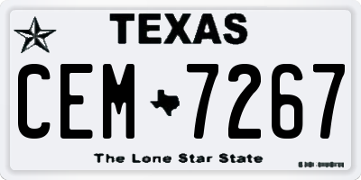 TX license plate CEM7267