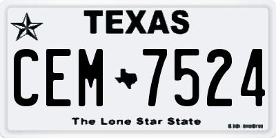 TX license plate CEM7524