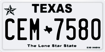 TX license plate CEM7580