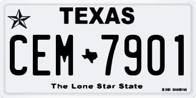 TX license plate CEM7901