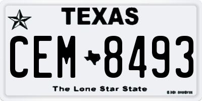 TX license plate CEM8493