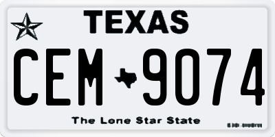 TX license plate CEM9074