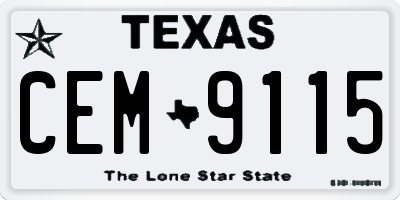 TX license plate CEM9115