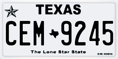 TX license plate CEM9245