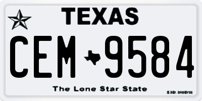 TX license plate CEM9584