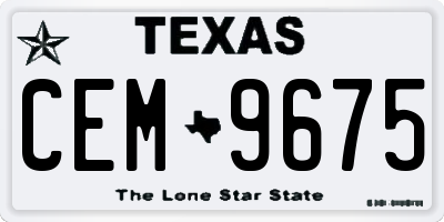 TX license plate CEM9675