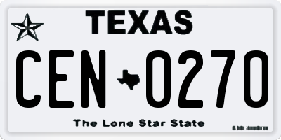 TX license plate CEN0270