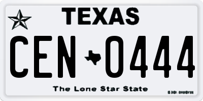 TX license plate CEN0444