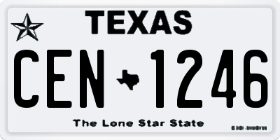 TX license plate CEN1246