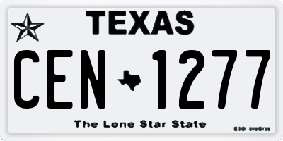 TX license plate CEN1277