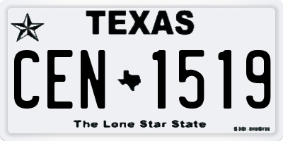 TX license plate CEN1519
