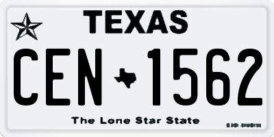 TX license plate CEN1562
