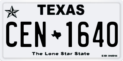 TX license plate CEN1640