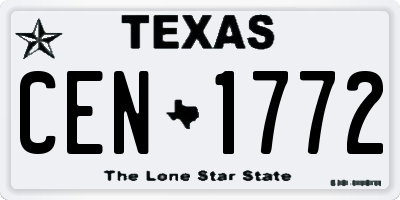 TX license plate CEN1772
