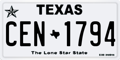 TX license plate CEN1794