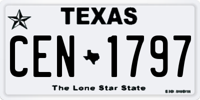 TX license plate CEN1797