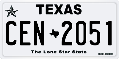 TX license plate CEN2051