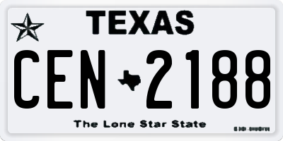 TX license plate CEN2188