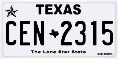 TX license plate CEN2315