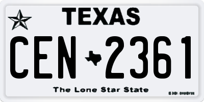 TX license plate CEN2361